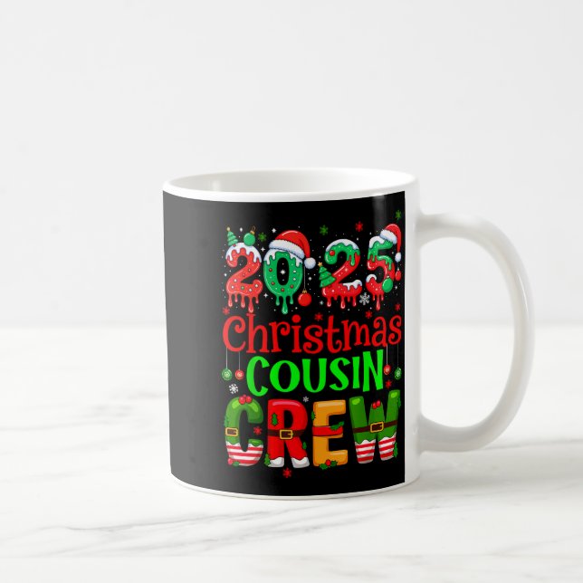Christmas 2025 Cousin Crew Santa Hat Men Women Kid Coffee Mug (Right)