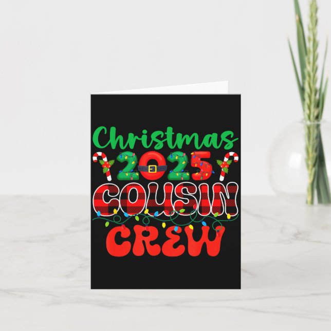 Christmas 2025 Cousin Crew Xmas Lights Family Reun Card (Front)