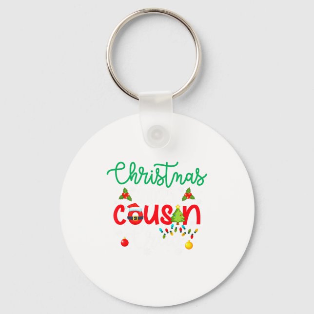 Christmas 2025 Cousin Crew Xmas Lights Matching Fa Key Ring (Front)