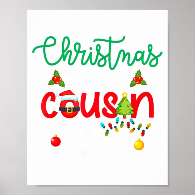 Christmas 2025 Cousin Crew Xmas Lights Matching Fa Poster (Front)