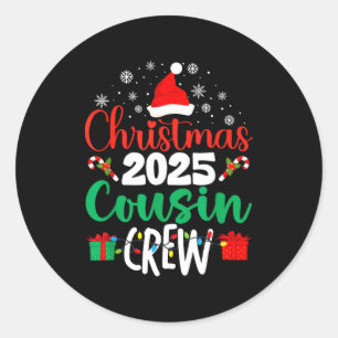 Christmas 2025 Cousin Crew Xmas Matching Family Gr Classic Round Sticker
