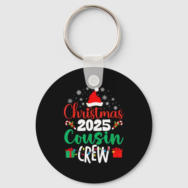 Christmas 2025 Cousin Crew Xmas Matching Family Gr Key Ring (Front)