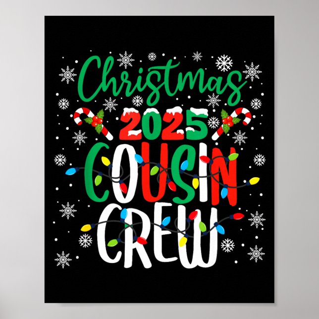 Christmas 2025 Cousin Crew Xmas Matching Family Gr Poster (Front)