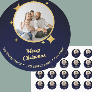 Christmas 2025 festive gold photo address Sticker