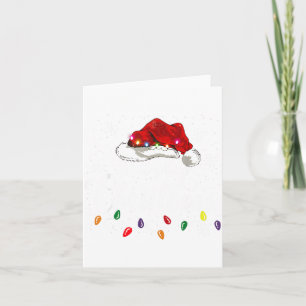 Christmas 2025 Lights Santa Hat Funny Gift Tee Men Card