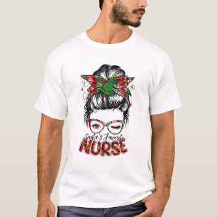 Christmas 2025 Messy Bun Santa s T-Shirt
