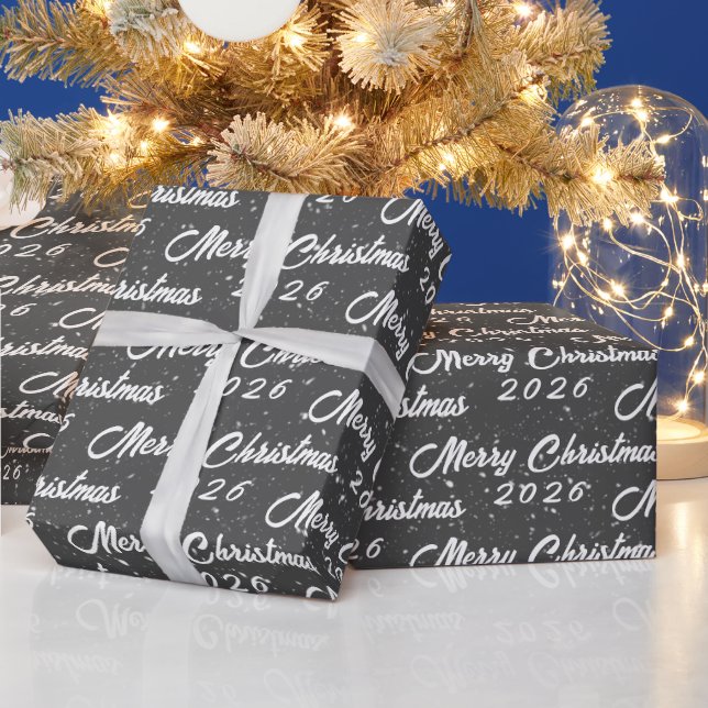 Christmas 2025 On Grey Wrapping Paper (Holidays)