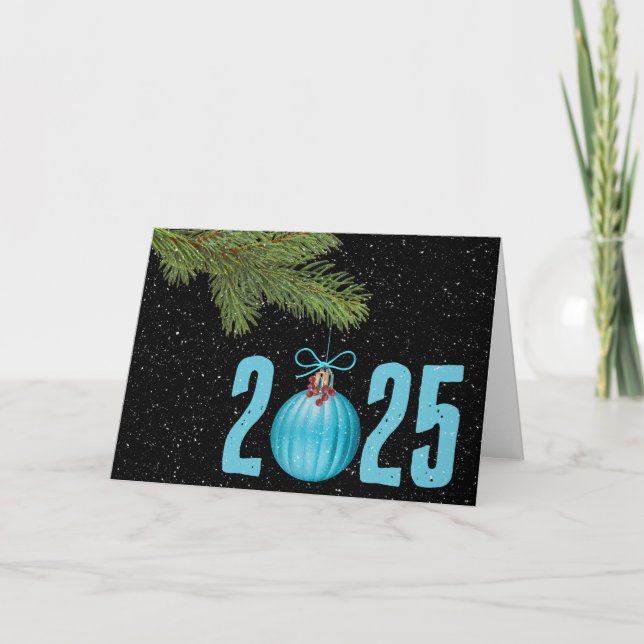 Christmas 2025 Ornament With Snowflakes Card (Front)