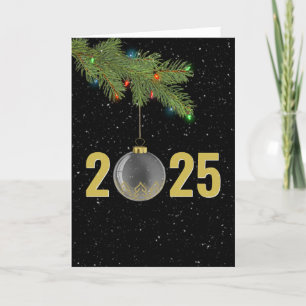 Christmas 2025 Ornaments in Snow Holiday Card