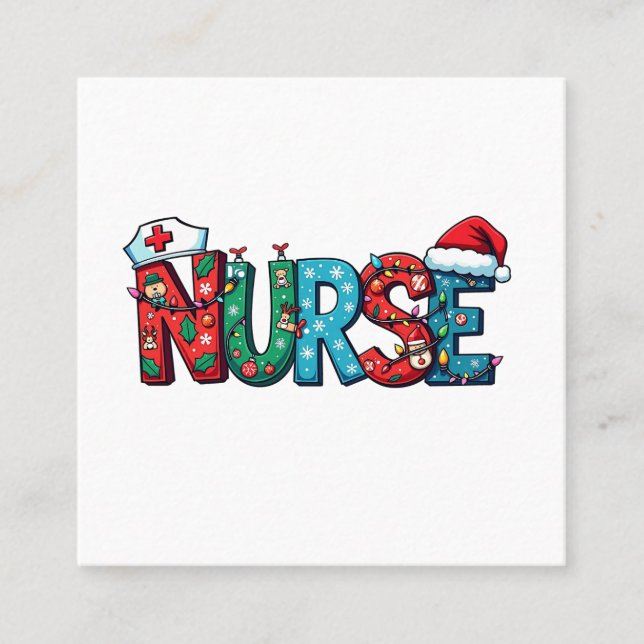 christmas 2025, square business card (Front)