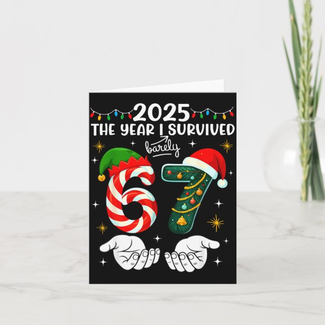 Christmas 2025 The Year I Barely Survived Six Seve Card (Front)