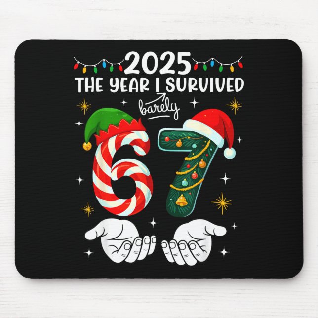 Christmas 2025 The Year I Barely Survived Six Seve Mouse Mat (Front)