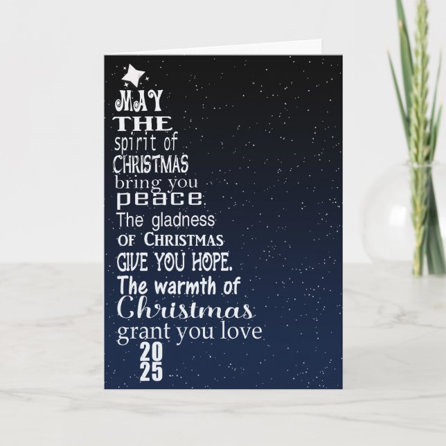 Christmas 2025 Tree and Moon Holiday Card (Front)