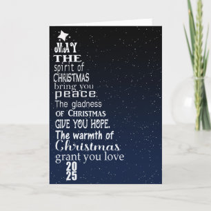 Christmas 2025 Tree and Moon Holiday Card