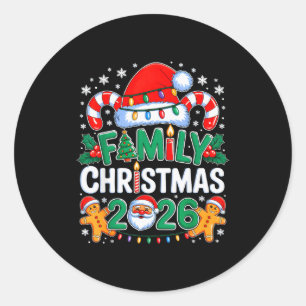 Christmas 2026 Family Matching Xmas Team Santa Squ Classic Round Sticker