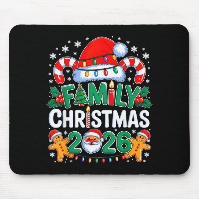 Christmas 2026 Family Matching Xmas Team Santa Squ Mouse Mat (Front)