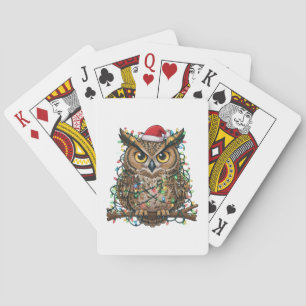 Christmas 2026 Festive Owl Holiday Bird Playing Cards