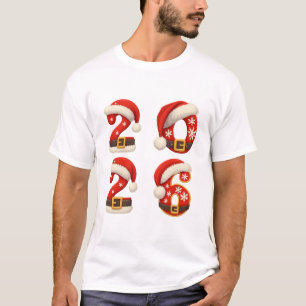 Christmas 2026 Santa Numbers Couple T-Shirt design