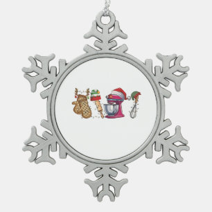 christmas 2026, snowflake pewter christmas ornament