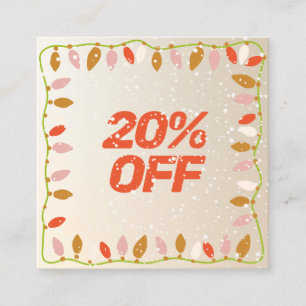 Christmas 20% OFF Customer Discount Coupon  Square Business Card
