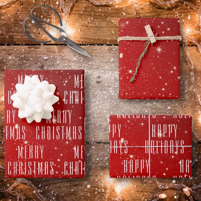 Christmas 2 Editable Greetings Red White Wrapping Paper Sheet (Creator Uploaded)