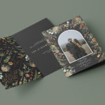 Christmas 2 photo arch watercolor botanical floral holiday card<br><div class="desc">Mery Christmas modern elegant watercolor dried botanical floral muted colors holiday arch 2 photo Christmas card.</div>