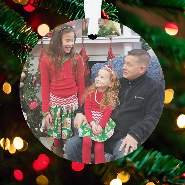 Christmas 2 Photo Kids & Family Gift Clear - Tree Ornament (Creator Uploaded)