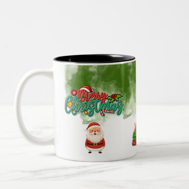 Christmas 2-Tone Mug with Santa – Merry Christmas (Left)