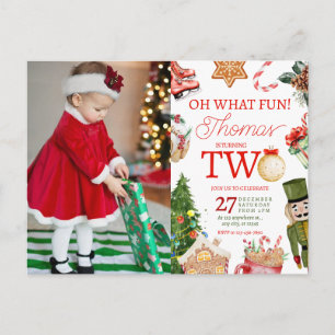 Christmas 2nd Birthday Photo festive Postcard