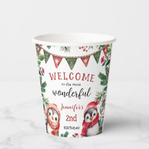 Christmas 2nd Birthday Winter Cute  Paper Cups