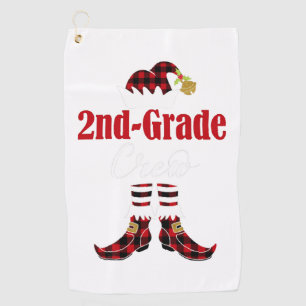 Christmas 2nd Grade Crew Elf Teacher Student Cute Golf Towel