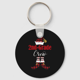 Christmas 2nd Grade Crew Elf Teacher Student Cute Key Ring