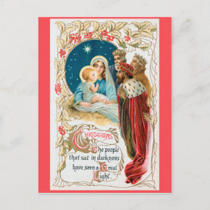 CHRISTMAS 3 kings adore Jesus Postcard