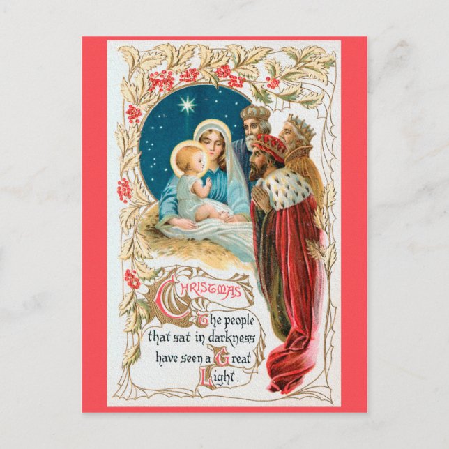 CHRISTMAS 3 kings adore Jesus Postcard (Front)