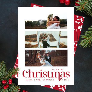 Christmas 3 Photo Collage Holiday Card
