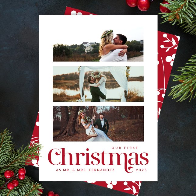 Christmas 3 Photo Collage Holiday Card (Creator Uploaded)