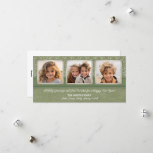 Christmas - 3 VERTICAL photos shabby chic Holiday Card