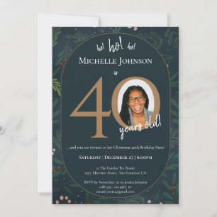Christmas 40th Birthday Party Invitation