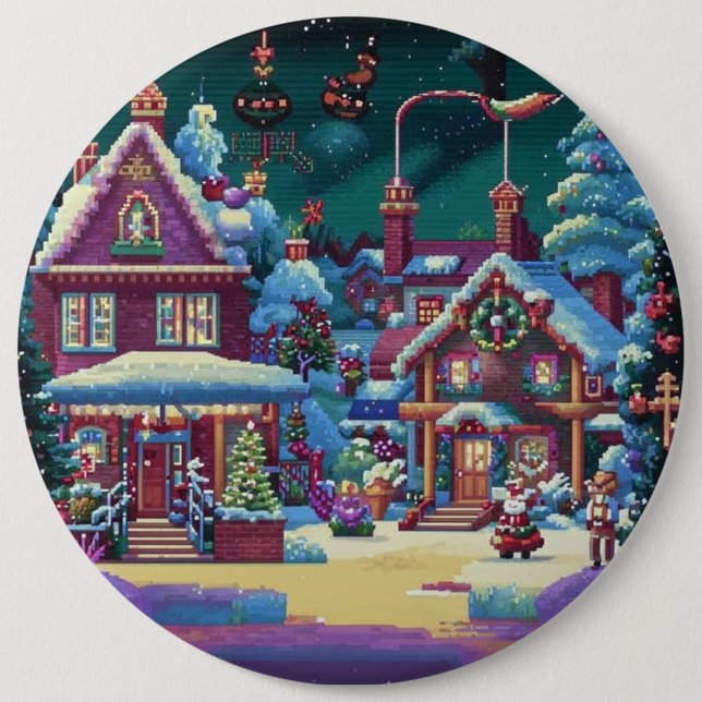 Christmas 4. 6 cm round badge (Front)