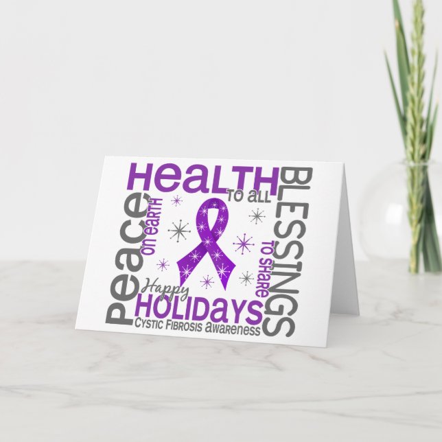 Christmas 4 Cystic Fibrosis Snowflakes Holiday Card (Front)