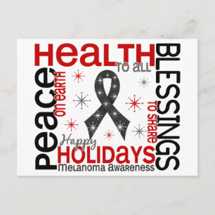 Christmas 4 Melanoma Snowflakes Holiday Postcard