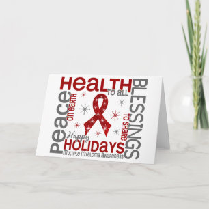 Christmas 4 Multiple Myeloma Snowflakes Holiday Card