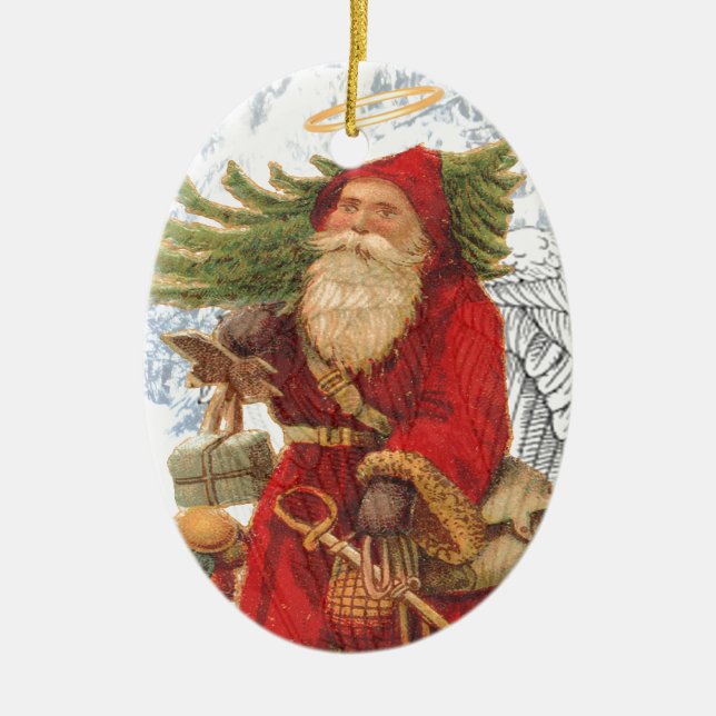 Christmas 4 Saint Nicholas Ceramic Tree Decoration (Front)