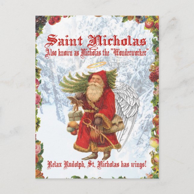 Christmas 4 Saint Nicholas Holiday Postcard (Front)