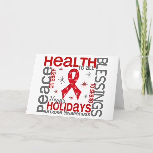 Christmas 4 Stroke Snowflakes Holiday Card (Front)