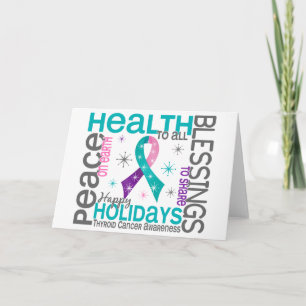 Christmas 4 Thyroid Cancer Snowflakes Holiday Card