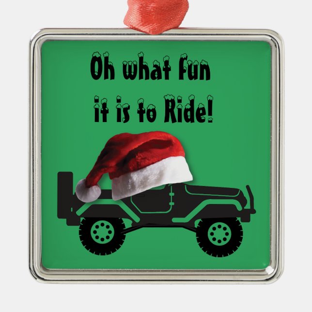 Christmas 4-Wheeler Metal Tree Decoration (Front)