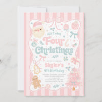 Christmas 4th Birthday Party Coquette Bow Birthday