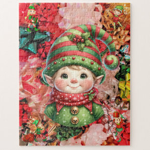 Christmas 5 Elves & Bows Fun Holiday Family Jigsaw Puzzle