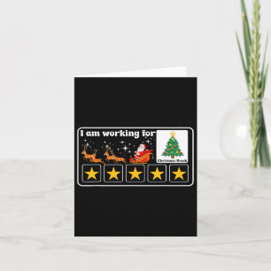 Christmas 5 Stars Xmas Tree I'm Working For Chirst Card
